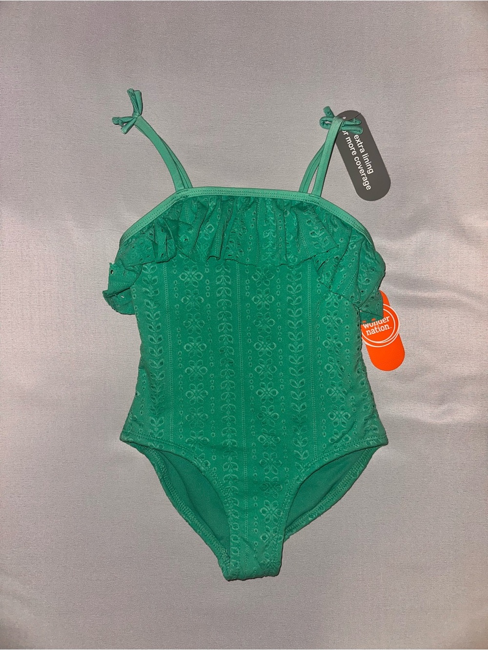 Girl’s Green Ruffle One-Piece Swimsuit